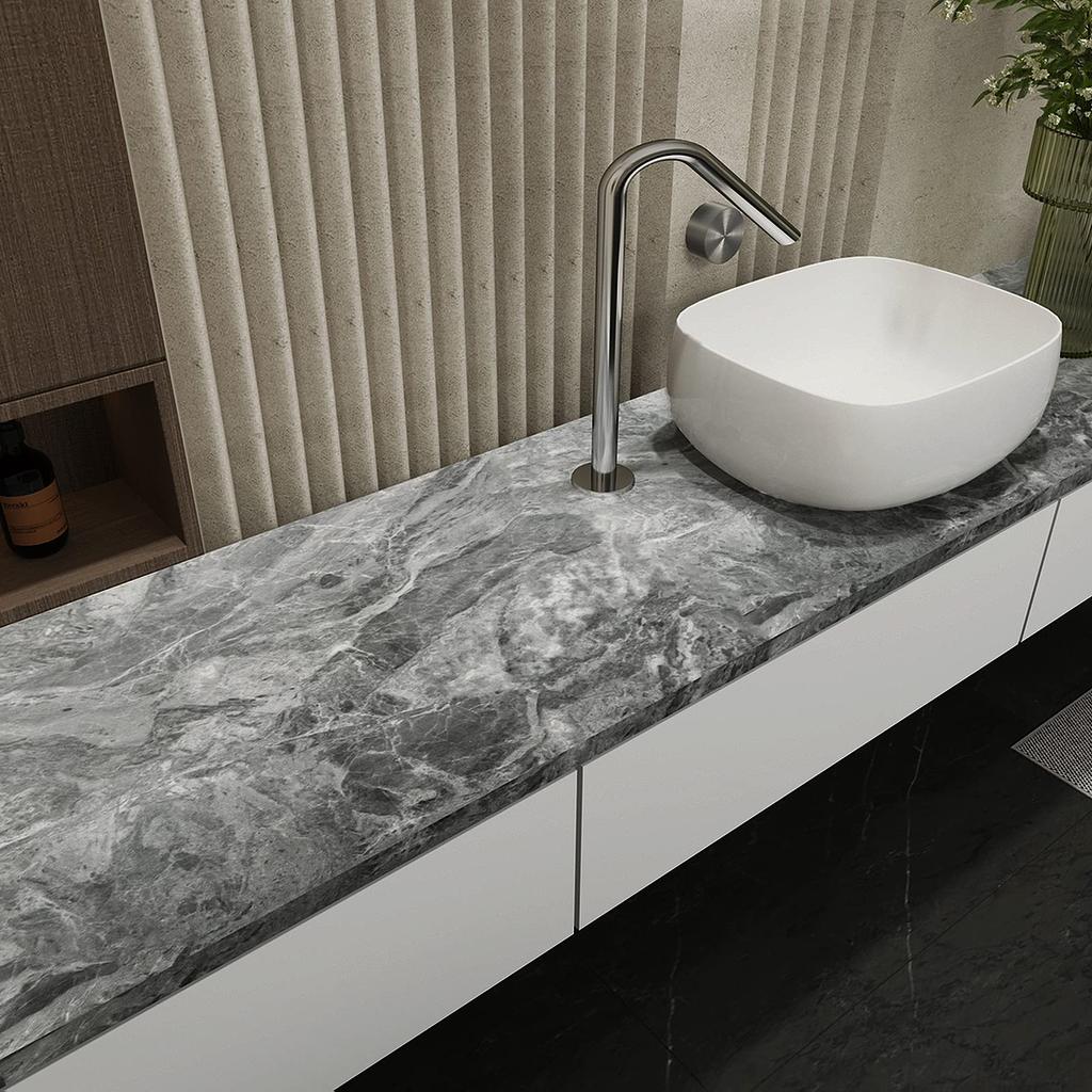 Boobest Marmor-Tapetenbahn, 60 cm breit, 5 m lang, Abnehmbare Marmortapete, Stilvoll, Wasserdicht, Wandaufkleber, Dick, Badezimmer, Selbstklebend