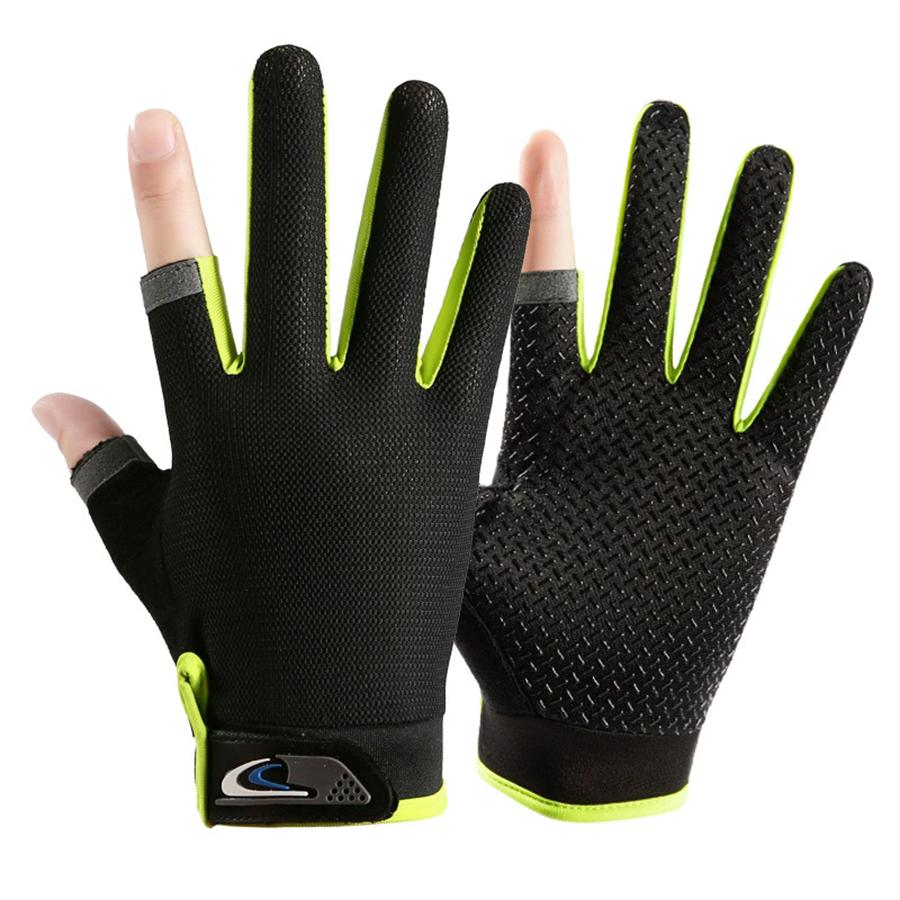 2-Finger Exposed Fishing Gloves, Anti-Slip Breathable Touchscreen Outdoor Sports Gloves