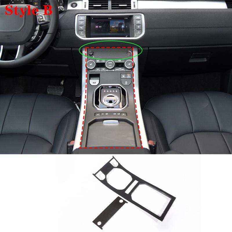 For Land Rover Range Rover Evoque 2011-2018 Car Carbon Fiber Interior Gear Shift Console Decoration Cover Stickers Accessories