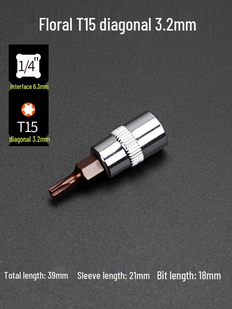 Compact Hex Torx Socket & Phillips Screwdriver Set, T30 Flower Bit