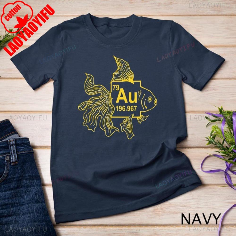 Goldfisch AU Chemie Wissenschaft T-Shirt Lustiger Goldfisch Einzigartiges Design Sweatshirt Chemie-Liebhaber Der Goldfische Hält Geschenk T-Shirt Oberteile