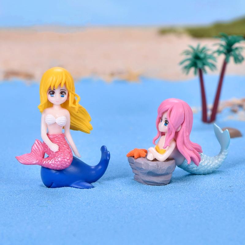 Mini Cartoon Mermaid Crafts For Home Decor DIY Fish Tank Aquarium Accessories Micro Landscape Decorations