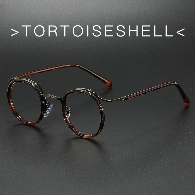 

Retro Round Frame Glasses for Men Women Ultralight Anti Blue Light Eyeglasses Brand Design Luxury Stainless Steel Alloy Glasses
