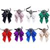 Luxury Design Rhinestone Bow Tie Red Ribbon Fabric Tie Gift Women Crystal Tie  Wedding Host