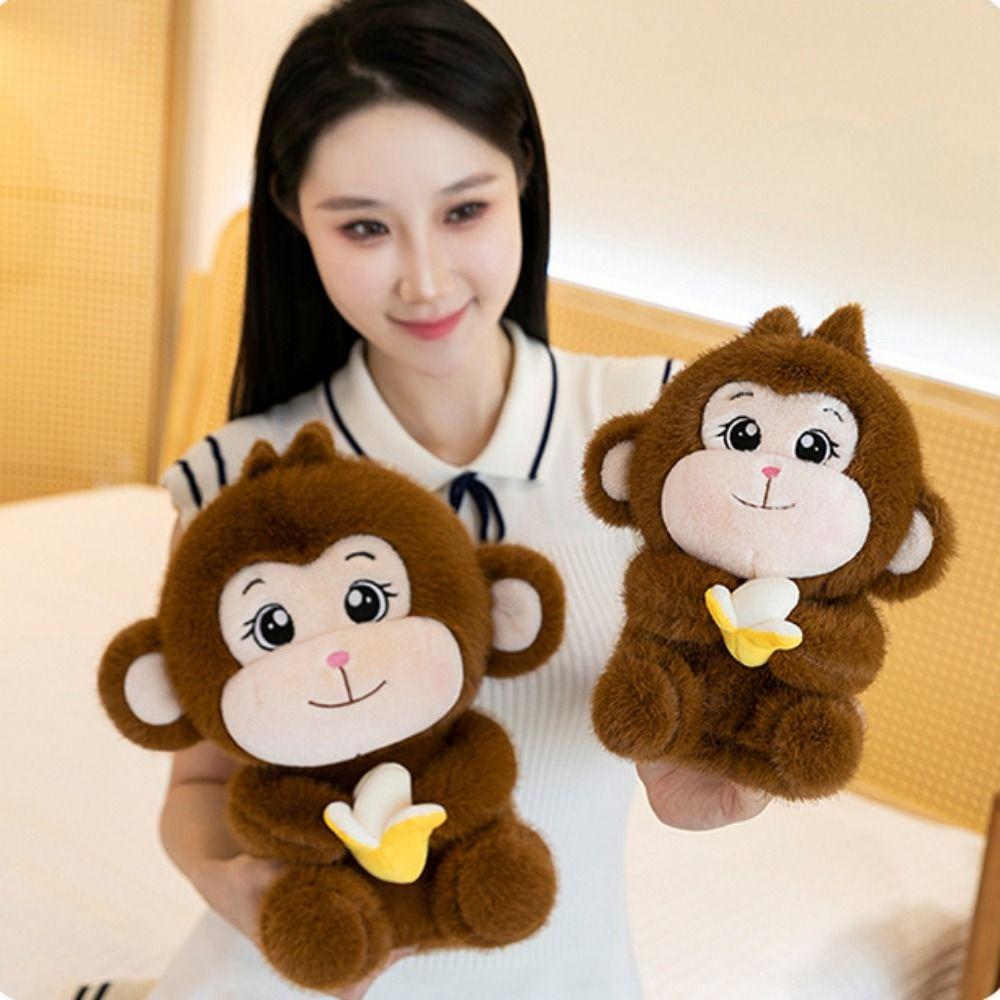 Fluffy Monkey Stuffed Doll PP Cotton Banana Monkey Doll Banana Monkey Plush Toy Room Decoration