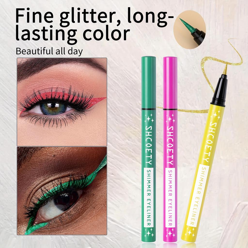 8 Color Single Pearlescent Fine Shimmer Eyeliner Pen, Eye Contour Pencil