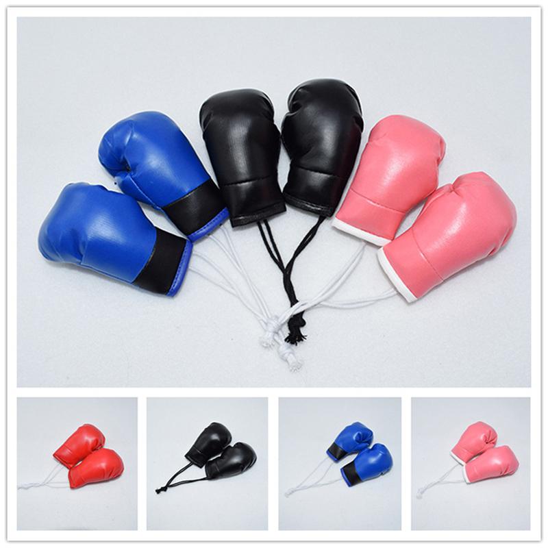 1 Pair Car Boxing Gloves Hanging Ornament Leather Auto Rearview Mirror Pendant DIY Car Accessories Interior Cool Decoration