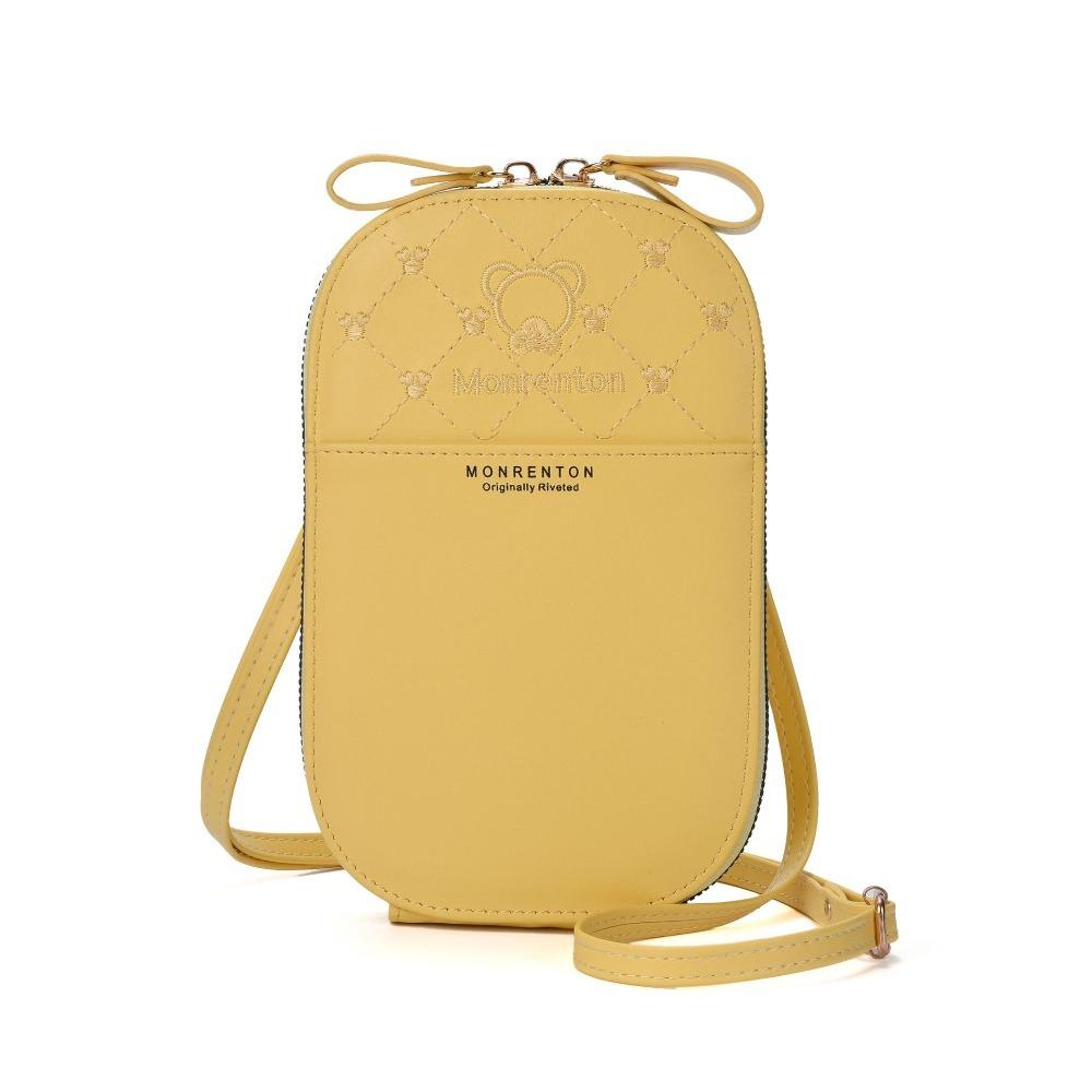 Round Zippered Crossbody Bag Large Capacity Mobile Phone Bag Classic Phone Shoulder Bag Women Girl