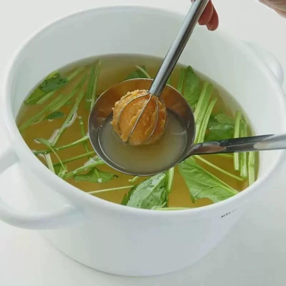 Stainless Steel Baking Whisk Double Head Miso Muddler Kitchen Whisk Egg Beater  Pastry Making