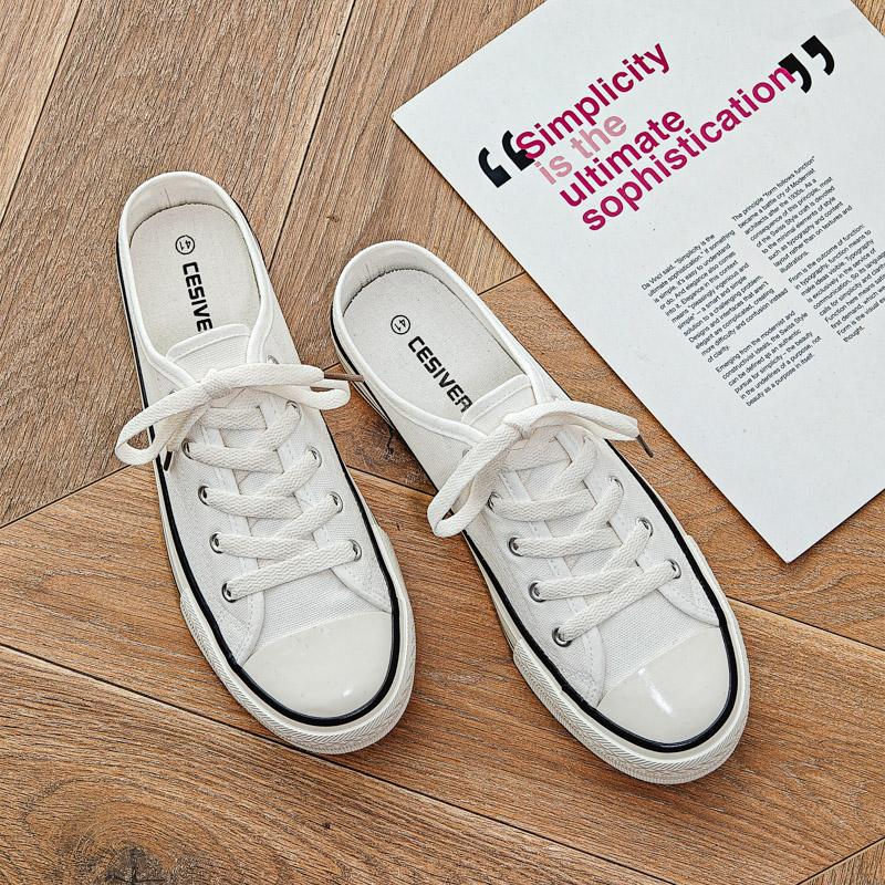 Fashion Men's Couple's Large-sized One-piece Pair of New Fashionable Casual High-quality and Versatile Half-length Canvas Board Shoes