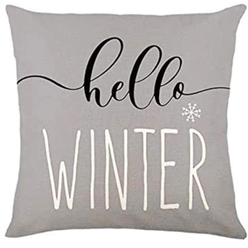 Christmas Pillow Cover Linen Printed Home Sofa Cushion Cover Living Room Bedroom Pillow Cover