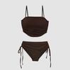 2024 Korean-Style Women's Split Swimsuit: Girl's Tube Top Drawstring Bikini for Resorts & Hot Springs
