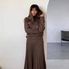 Women's 2025 Autumn Fashion: European & American Style Loose Knit Sweater Dress with Half-High Collar