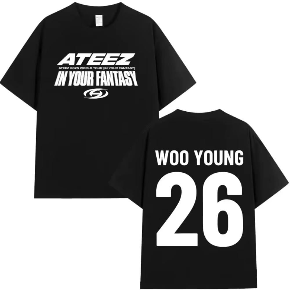 Ateez World Tour in Your Fantasy Men T-shirt Hongjoong Seonghwa Yunho Yeosang San Mingi Wooyoung Jongho Summer Women TShirt