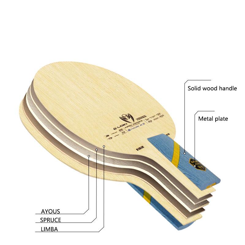 Raqueta de tenis de mesa LOKI original Pala de ping pong KIRIN K5 K6 K7(5Madera/7Madera) Hoja de ataque rápido