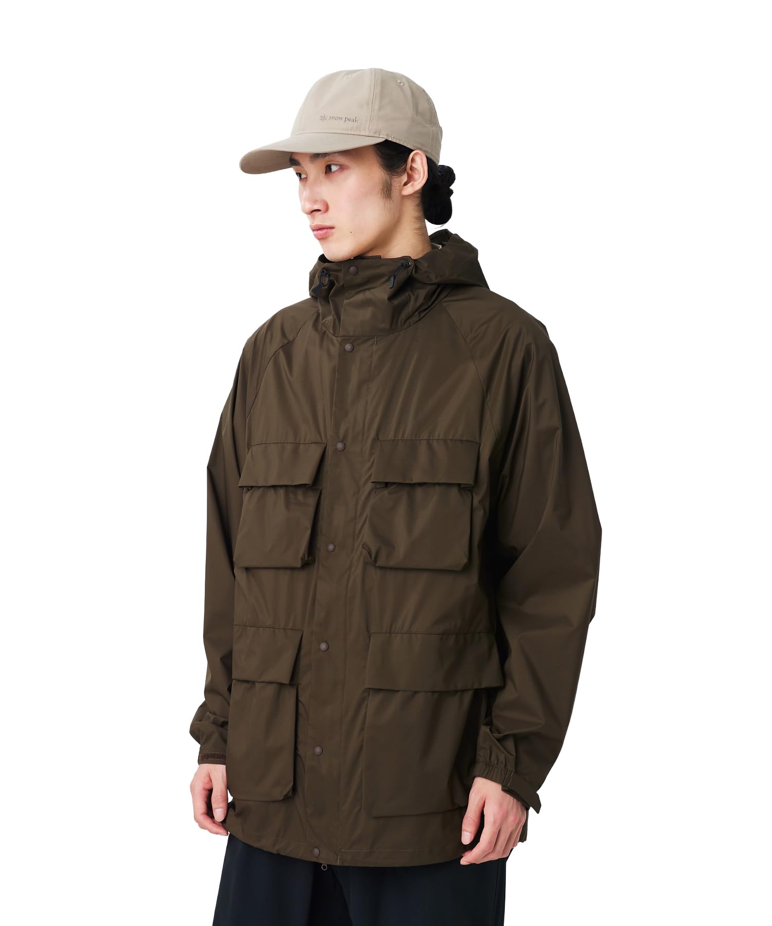 

Snow Peak Double Weave Mountain Parka Outer Jacket for Men and XL U.L. JK-26SU012 Women, Brown, коричневый