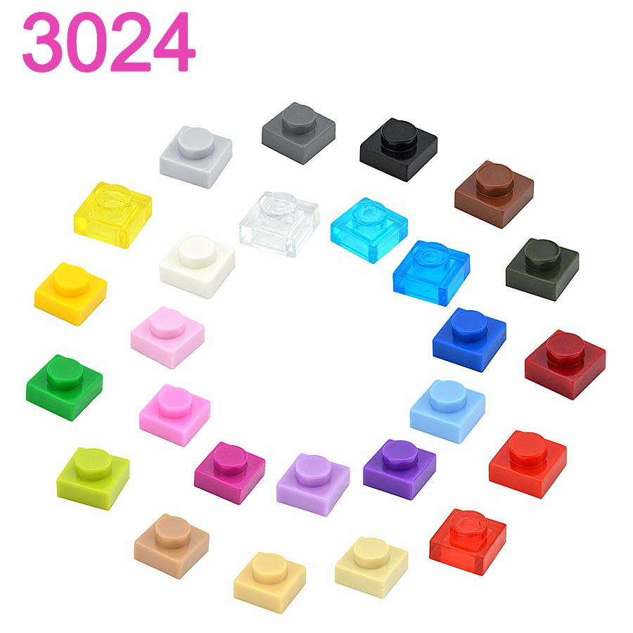 300 Stück DIY Partikel 3024 Dünne Bausteine 1x1 Noppen Steine Pädagogisches Zusammenbauen Konstruktion Kompatibel 3034 Kinderspielzeug