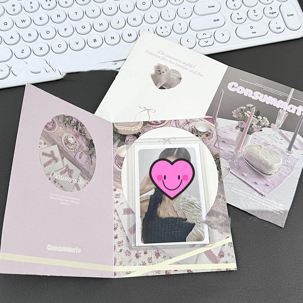 10Pcs Cute Korean Kpop Photocard Holder 3-inch Photocard Back Card Foldable Card Holder Decor Paper Board DIY Packing Material