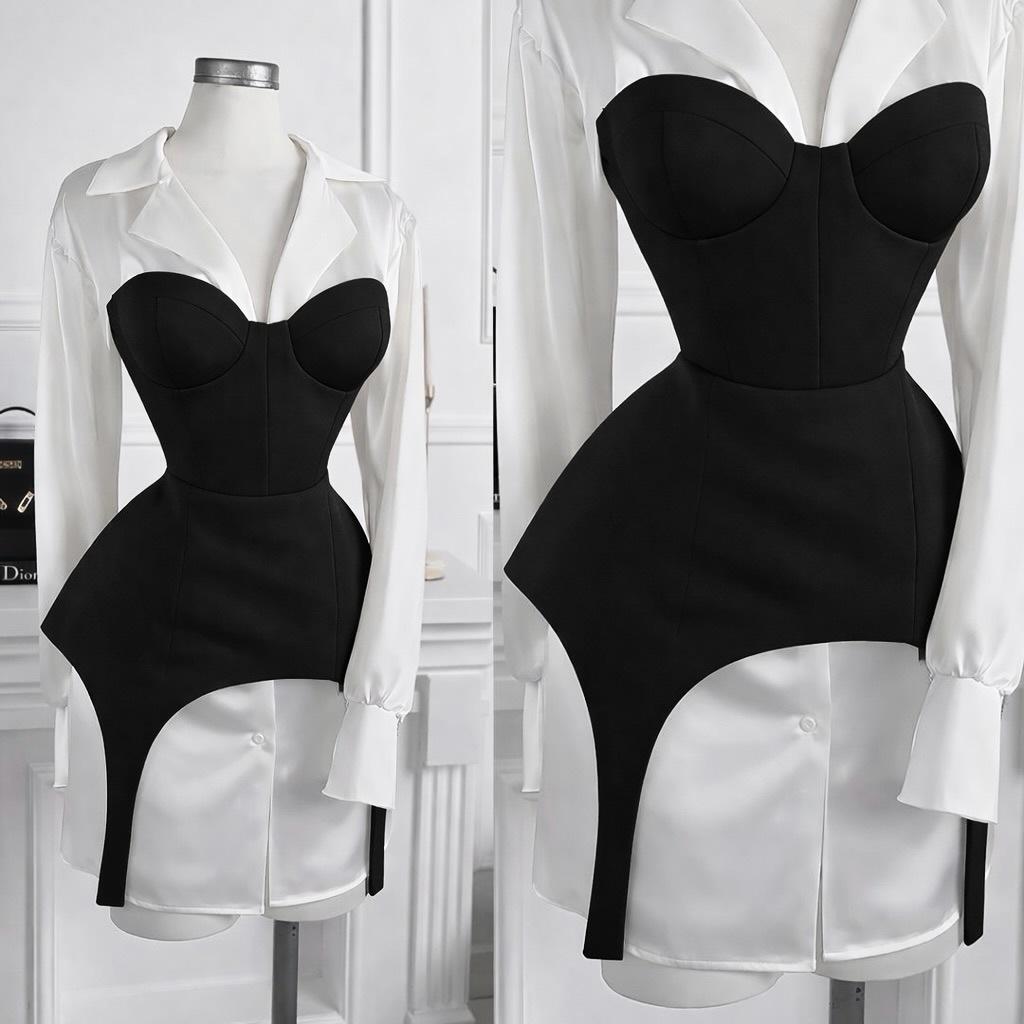 2026 Summer New European, American Amazon Cross-border Foreign Trade Women's Clothing Gentle Wind Black Waist Short Skirt Temperament Dress