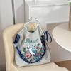 GUANchain Umweltfreundliche Damen-Handtasche: Exquisite gestickte Nylon-Einkaufstasche mit einer Schulter