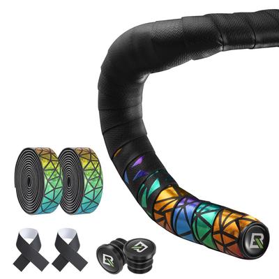 ROCKBROS Lenkerband Rennrad Fahrrad Lenkerband Stoßdämpfung Griff EVA Fahrradband Dicke Endkappe enthalten Stilvolles linkes und rechtes Set Bunt