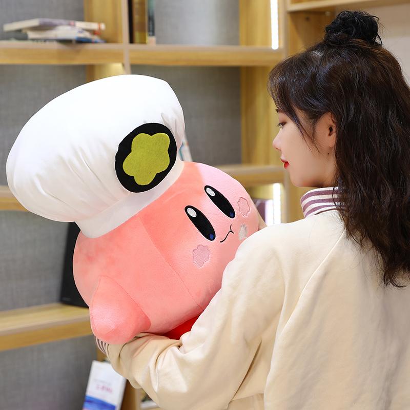 Big Size Chef Kirby Plushies Stuffed Anime Japanese Style Soft Plushies Cuddly Doll Birthday Gifts Girl Child