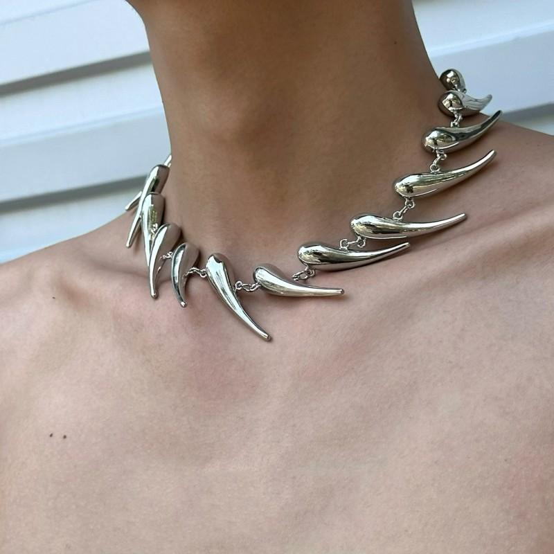 Geometric Asymmetrical Irregular Alloy Pendant Necklace Men Women Hip Hop Streetwear Statement Jewelry