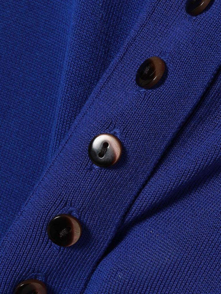 Caranciel Henley Neck Knit Hand One Size Women's Silk-Blend Pullover, Washable, Blue, 616000002,