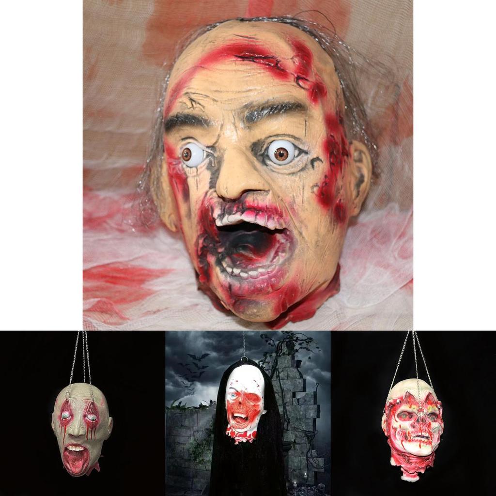 Halloween Simulation Horror Zombie Skull Head Props For Party Setup