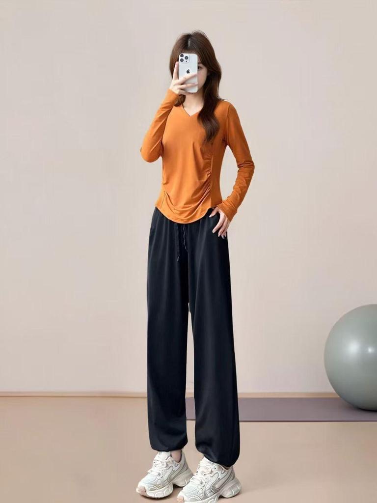 Women's Quick-Dry Loose Fit Yoga & Sports Long Sleeve Set for Running, Cycling, Fitness & Outdoors