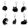 Cute Cartoon Cat Pet Keychain KeyRing Fashion Funny Black Cat Popular for Bag Pendant Llaveros Aaccessories Gift