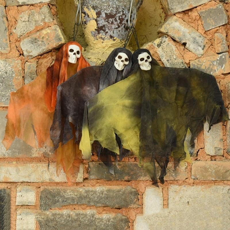 Scary Skeleton Ghost Ornament Bar Haunted House Hanging Pendant Halloween Decorations or Haunted House Displays