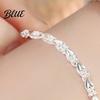 Bracciale da Donna Superficie Liscia Quadrifoglio Fortunato Forma a Cuore Lunghezza Regolabile