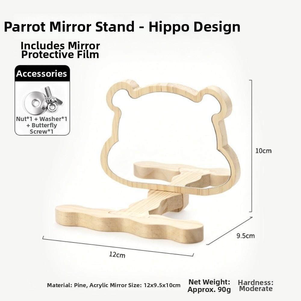 Rod Shape Pet Bird Perch Wooden Parrots Platform New Parrots Mirror Toy Cage Accessories C