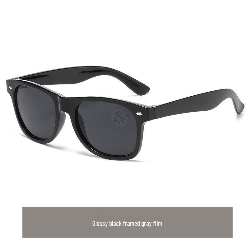 Unisex Large Frame Imitation Wood Grain Sunglasses