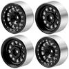 RCMAZO 1.3" Aluminum Beadlock Wheel Rim with Negative Offset 1.3" Wheel Hub for SCX24 TRX4M 124 118 RC Crawler Car Upgrade (Black)