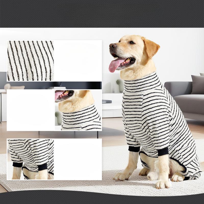 Pet Clothing, Winter Home Wear for Dogs, Anti-shedding Four-legged Clothes, Medium and Large-sized Dog Long-pile Cotton Clothes