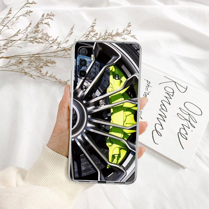 Supercar Super Wheel Car Calipers Transparent Phone Case for Motorola Moto G7 G8 G9 G84 G85 G73 G24 G15 Z2 Play Power Plus