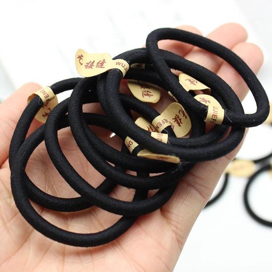 Hair Band Seamless High Elasticity Good Toughness Strong Thickened Hair Accessories Wear-resistant Black Color Women Thin Thick Hair Rope for Daily
