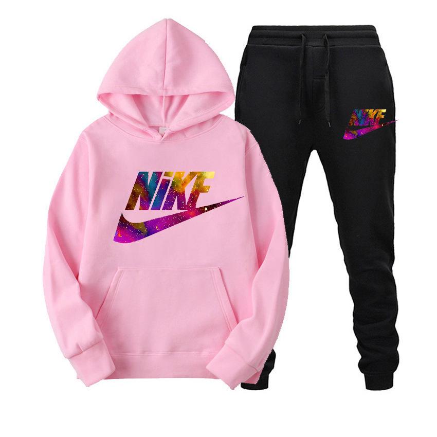 Damen Europäischer & Amerikanischer Street Style Hoodie Sweatshirt Set - Lässiger Zweiteiler Pullover für Outdoor Sportbekleidung