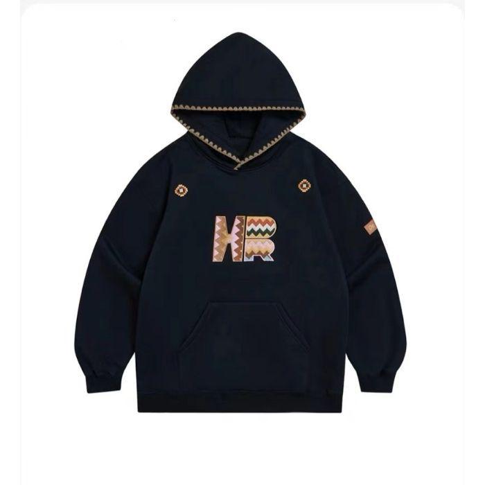 Tide Embroidered Hooded Sweatshirt: Women's Loose-Fit College Street Style, Perfect for Spring and Autumn.