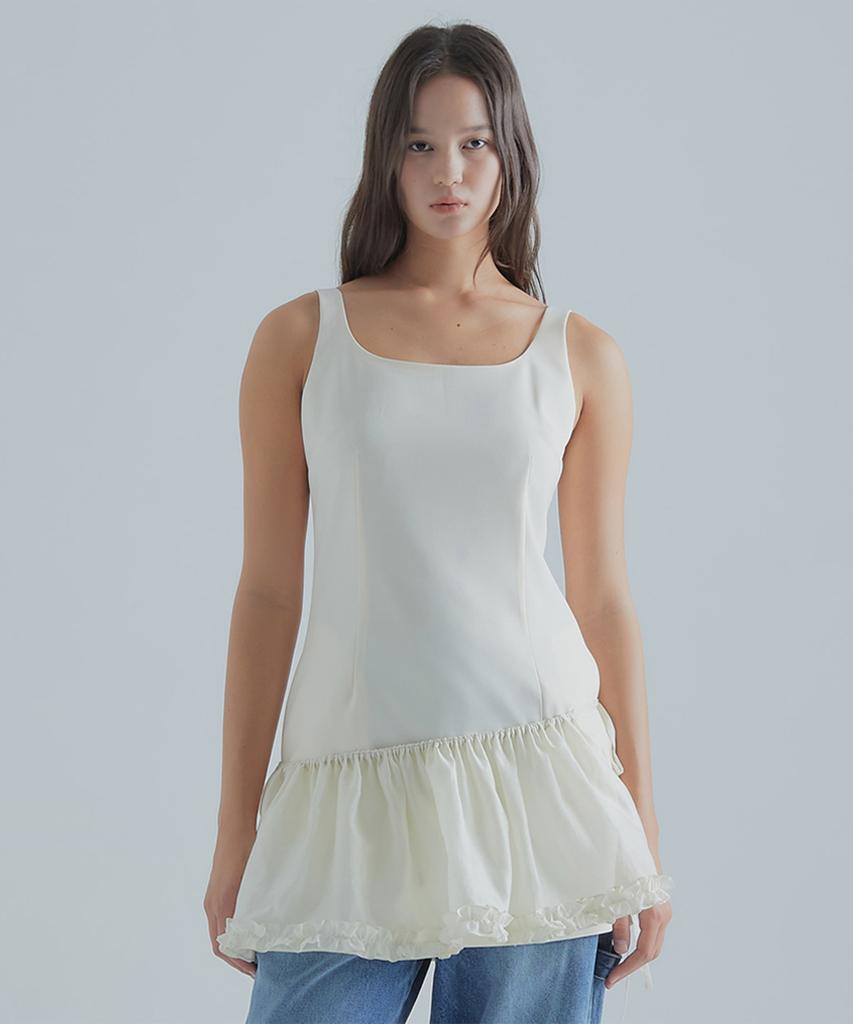 Peulaentigseobiseu Layered Mini Dress - Ivory