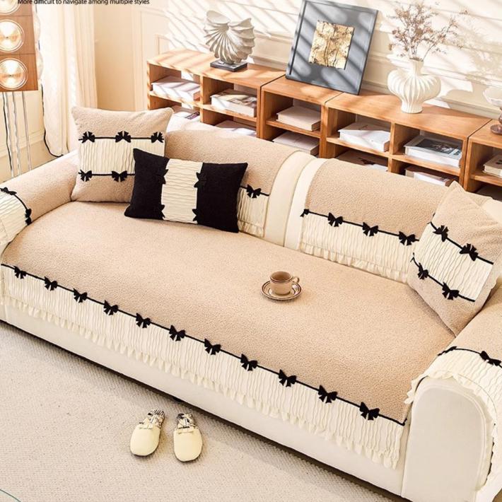 New French Light Luxury Sofa Cushion, Universal Non-slip In All Seasons, Advanced Seat Cushion, Sofa Cover Cover Cloth Towel