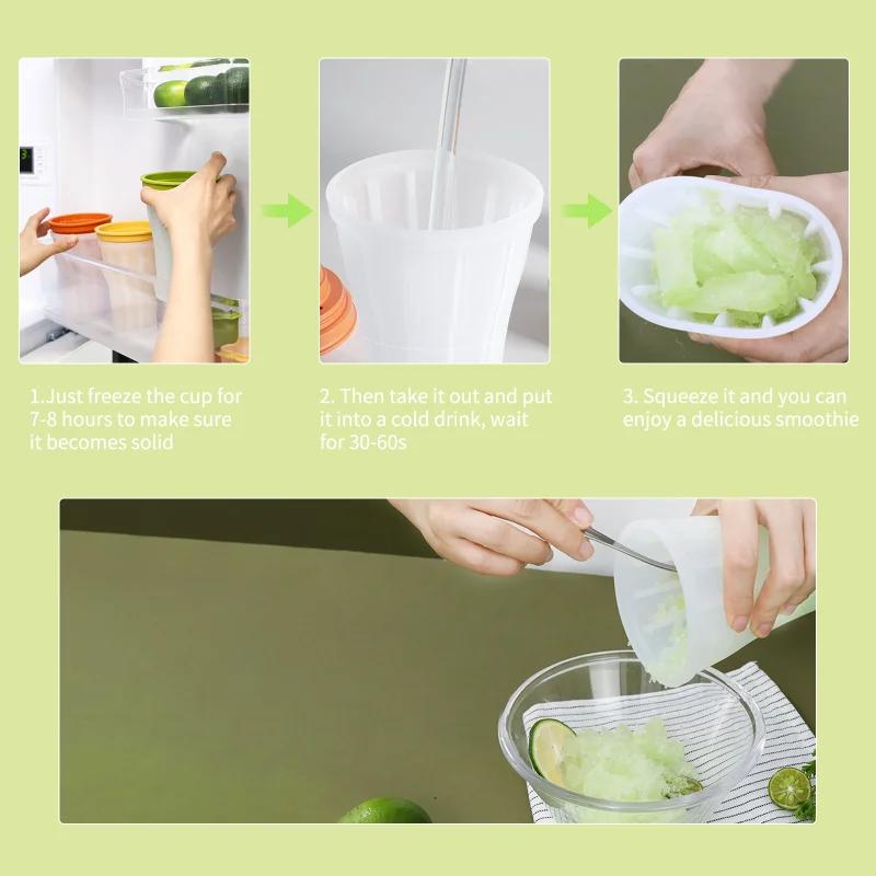 Botella para batidos caseros Summer Squeeze de 150 ml, vaso para batidos a prueba de pastillas, vaso mágico de enfriamiento rápido, máquina para hacer granizados de helado