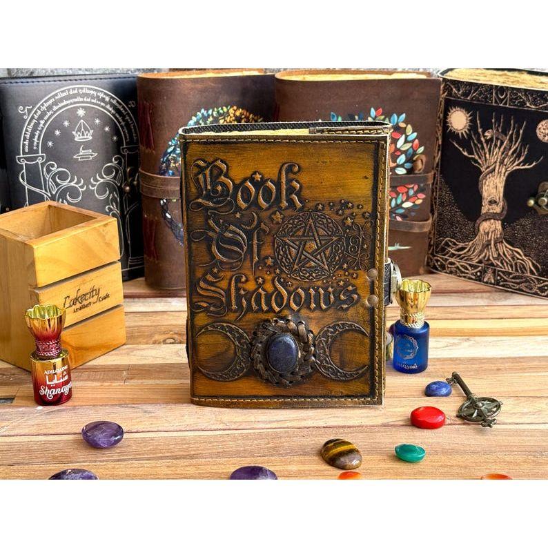 Handmade Leather Journal Book of Shadows with Loc Handmade Pepar Antique Book of Spell the Magik Circle of Life For Traveling Sketchbook