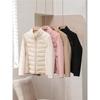 Women's Spliced Padded Jacket Stand Collar Lightweight Warm Coat Slim Fit Yoga Sports Outdoor Winter Outwear