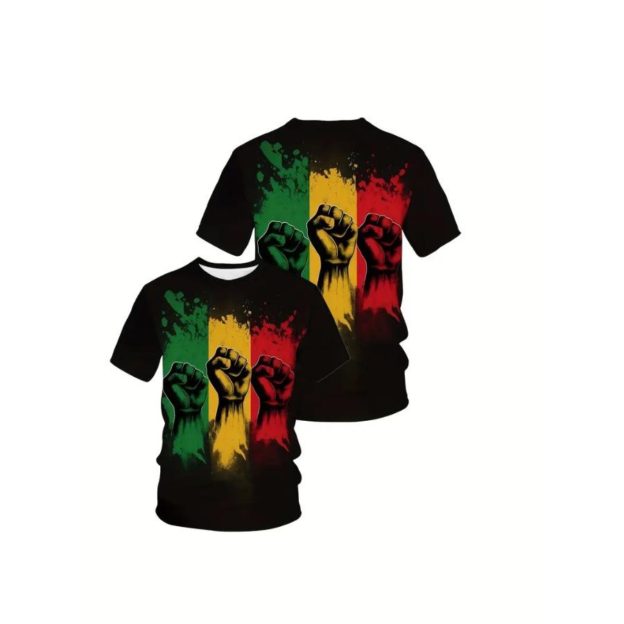 lus Size Mens Graphic Short Sleeve T-Shirt - Relaxed Fit, Crew Neck, Slight Stretch, Patterned Polyester Top for Outdoor Sport and Leisure