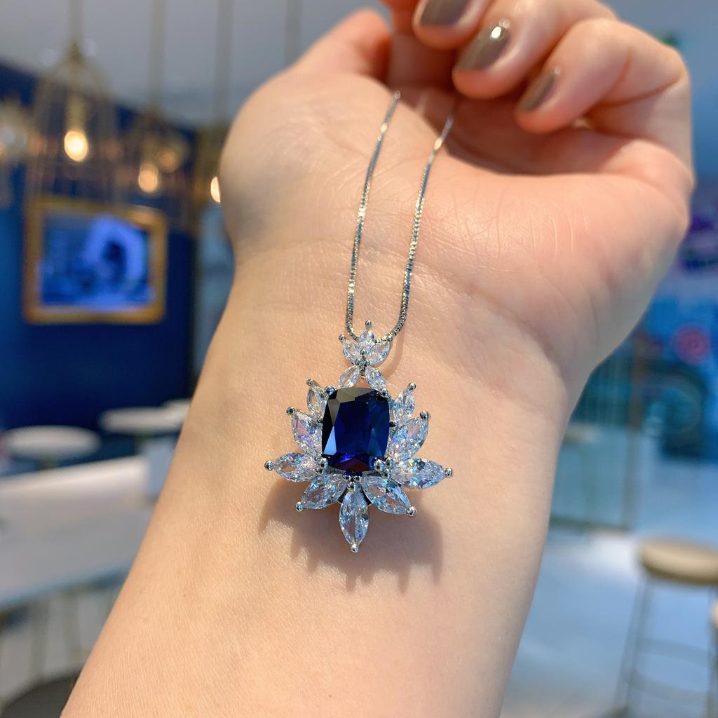 European and American fashion color treasure models European and American popular blue corundum imitation red treasure blue treasure retro