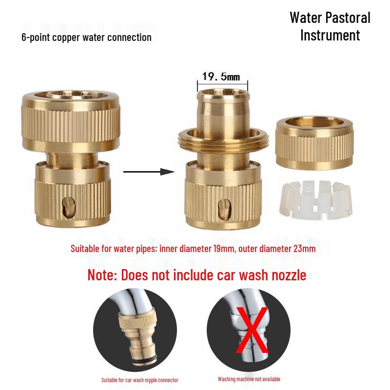 Copper Faucet Quick Connectors - Various Sizes for Car Wash & Hose Accessories
