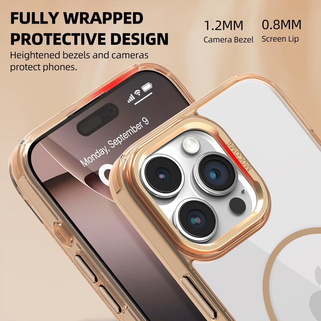 For iPhone 16 Pro Magnetic Clear Case TPU PC Protective Phone Cover